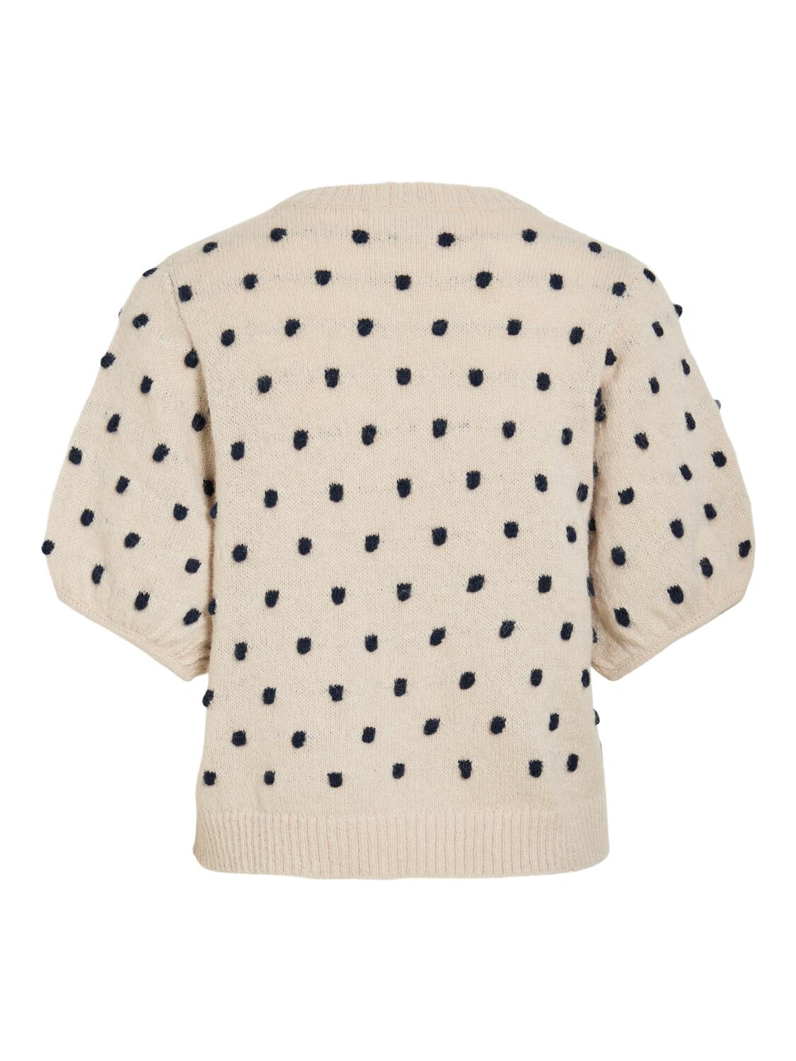 Vidottie kortærmet striktrøje - Birch